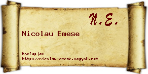 Nicolau Emese névjegykártya