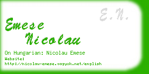 emese nicolau business card